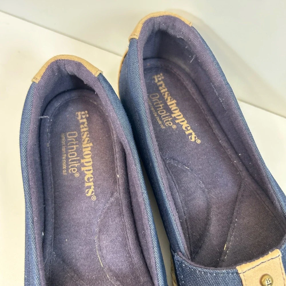 Grasshoppers Coastal Grandma Denim Espadrille 7.5 M Navy Comfort Nautical Preppy